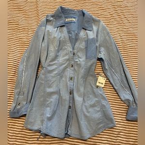 NWT Free People We The Free Marten Oxford Tunic Top/Dress